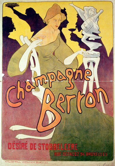 Champagne Berton, printed by Josse Goosens, c.1900 by Victor Mignot